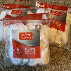 Gildan cotton white ankle socks men’s shoe size 6-12 New lot of 3 pack =18 socks